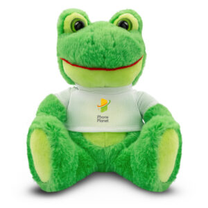 Frosch mit T-Shirt als Kundenpräsent