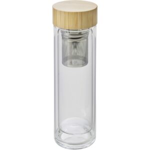 Thermosflasche aus Glas mit Sieb für Ihre Werbung