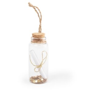 Anhänger Flasche für Wünsche als Kundenpräsent