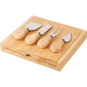 Käse-Set aus Bambus für Ihre Werbung
